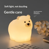 Lampe de chevet LED en silicone souple en forme d'ours, rechargeable par USB, à changement de couleur, pour chambre d'enfant, veilleuse de nuit, vente en gros