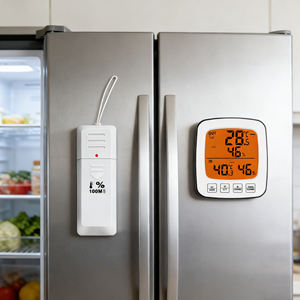 Цифровой беспроводной термогигрометр для холодильника с ЖК-дисплеем, настраиваемый OEM, с функцией записи температуры и влажности, на батарейках - Product Image 1