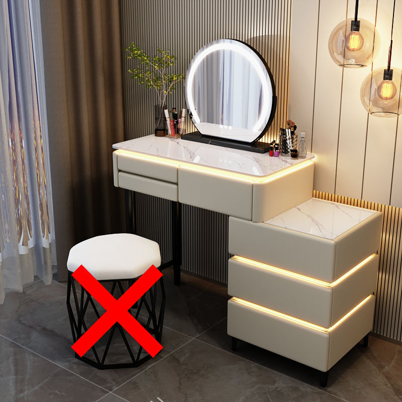80cm khaki table/cabinet mirror [without stool]
