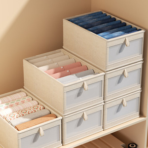 Home Use Fabric <b>Storage</b> Box Rectangle 40x28x17cm Foldable Lidless Stackable For <b>Clothes</b> Socks Sweaters - Product Image 4