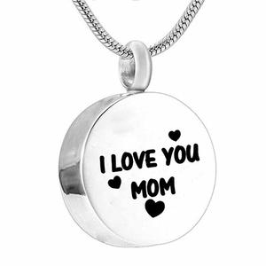Te amo mamá cremación de la joyería ronda corazón <span class=keywords><strong>mi</strong></span> <span class=keywords><strong>amigo</strong></span> colgante Memorial collar - Product Image 1