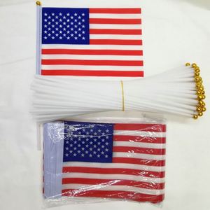 Drapeaux à main miniatures QM écologiques anti-rides à séchage rapide avec mât en acrylique, bâton personnalisé, drapeaux à agiter portatifs personnalisés - Product Image 5