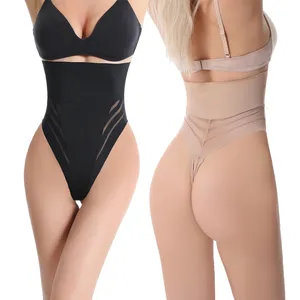 हाय गुणवत्ता महिलाओं उच्च कमर पेटी शरीर शेपर पेट नियंत्रण स्लिमिंग Shapewear बट चोर पेटी धारी फीता टी-वापस सेक्सी जाँघिया