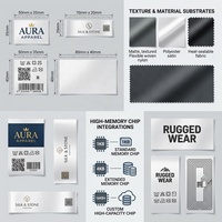 Étiquette RFID tissée pour blanchisserie, étiquette de lavage textile à coudre, autocollant UHF en tissu pour la vente au détail de vêtements