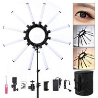 Le plus récent modèle dimmable led selfie 12 Tubes anneau lumineux photographique maquillage LED studio photo yeux étoile lumière