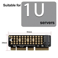 Adaptateur NVMe 1U M.2 PCIe 4.0 pleine vitesse X4, extension M Key, compatible serveurs 1U, boîtier rigide en aluminium noir, en stock, garantie 1 an