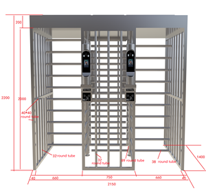 Personnalisation d'usine 304ss Rfid tourniquet Double porte étanche pleine hauteur tourniquet avec reconnaissance faciale pour le chemin de fer - Product Image 1
