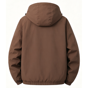 Veste en nylon écologique avec logo personnalisé |   Vêtement d'extérieur coupe-vent à capuche |   Veste légère unisexe style Gorpcore à col montant et fermeture éclair - Product Image 2