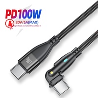 Kabel Pengisian Daya Elbow Putar 180 Derajat C ke C Male to Male PD 100W 5A Pengisian Cepat Produk Baru Lintas Negara Sumber Pabrik