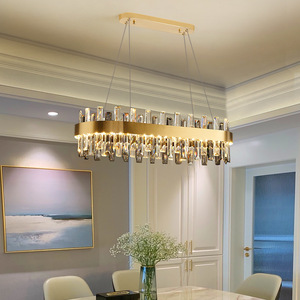 Lámpara de araña de cristal de lujo, redonda, con luz LED, para sala de estar, villa, hotel, salón de bodas, con múltiples cabezales, control por interruptor E27 - Product Image 5