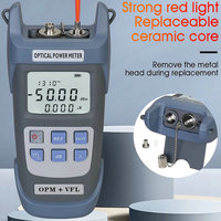 Testeur de puissance optique AUA-G510B VFL10MW avec lumière LED -50~+26dBm 850-1650nm SM 9/125um, testeur de fibre optique avec connecteur universel SC/FC/ST