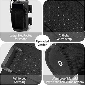 Custom Universal Cup Holder with <b>Net</b> Pocket and Cord Lock for Bike Scooter Wheelchair Golf Cart Beach Chair Black - Product Image 3