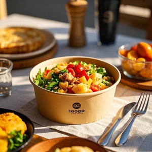 Bát giấy cấp thực phẩm, bát <span class=keywords><strong>salad</strong></span> Có Nắp 1000ml/1100ml/1300ml/1500ml cho <span class=keywords><strong>salad</strong></span> Snack súp - Product Image 2