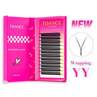 Extensiones de Pestañas TDANCE Wrapping YY Volume Lashes, Extensiones de Pestañas Yy que Hacen que las Extensiones de Pestañas Sea Más Seguras y Ahorran Tiempo para los Artistas de Pestañas