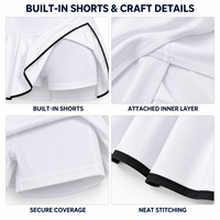 Robe de sport pour femme personnalisée à col, sans manches, avec passepoil, pour le tennis et l'entraînement de golf, avec short intégré