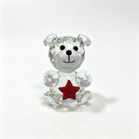 Figurine d'ours en cristal, cadeau de collection pour femme, statue d'ours gravée à la main, décoration de table pour mariage et fête, bleu et rouge