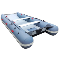 Sportif Stable Haute Pression Drop Stitch Air Floor 11 ft Catamaran Gonflable Bateau Gonflable Dériveur Mini Chat Bateau Bleu