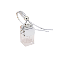 Diffuseur de parfum pour voiture en verre carré suspendu, personnalisable, décoratif, 6 à 8 ml, vide, avec couvercles colorés, 2022