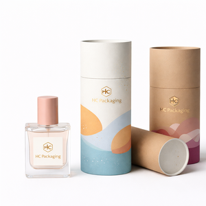 Premium Custom Luxury Perfume Paper Tube Packaging Cylinder <b>Box</b> with Gold Foil Logo for Fragrance <b>Bottle</b> Custom Logo Factory - Product Image 1