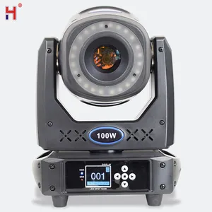 Popular LED Moving Head 100W Backlight With RGB Halo Effect And Gobos Colors Prism By DMX Control Sound For Disco Party Wedding