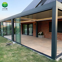 Pergola bioclimatique motorisée en aluminium à lames orientables, style chinois, facile à assembler, avec éclairage LED, pour terrasse et balcon, tailles 3x3, 4x4, 4x6, pour extérieur