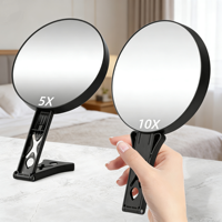 Manual Magnifying Glass with 10X/5X Dual Surfaces 10x Magnification for Makeup Application 5x Overall View