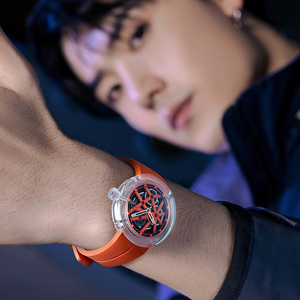 Reloj Mecánico de buceo para hombre, Funda de cristal óptico, correa de goma, puntero luminoso, novedad - Product Image 2
