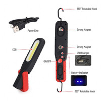 Lámpara de Trabajo LED COB Súper Brillante, Recargable Tipo-C, 5000mAh, 800 Lúmenes, IPX4 Impermeable, Ángulo de Haz de 160°, Magnética Portátil, 6000K