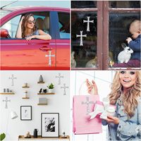 Autocollant Adhésif Personnalisé Bling Pailleté Croix de Jésus-Christ en Strass de Cristal pour Voiture Électrique, Ordinateur Portable, Sac, Robe, Sac à Main, Patch DIY