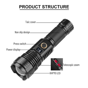 Linterna de aventura Helius High Lm recargable con pantalla digital, linterna de senderismo ultrabrillante, linterna táctica LED para camping al aire libre. - Product Image 5
