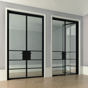 Porte <span class=keywords><strong>d</strong></span>'<span class=keywords><strong>Ingresso</strong></span> in Ferro Battuto Nero con Vetro, Stile Francese, Economiche, per Esterni e Patio - Product Image 4