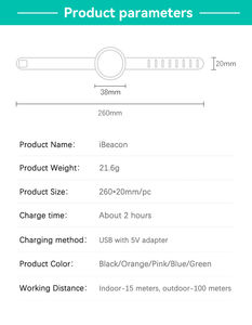 WOONAVIR Anpassbares Rosa Wiederaufladbares Staubdichtes BT 5.0 Studenten-Ortungsgerät Tragbarer Beacon Ibeacon Silikon-Armband Ibeacon - Product Image 5
