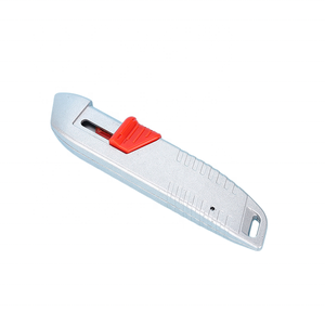 Cuchillo de caja automático de metal engrosado con apertura por resorte, cortador de papel de seguridad de aleación de aluminio para el hogar, cuchillo artístico extensible - Product Image 1