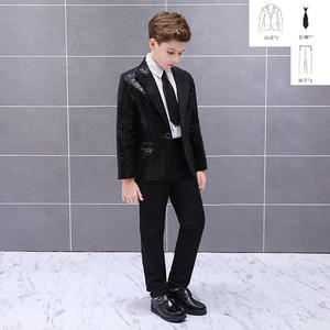 Juego <span class=keywords><strong>de</strong></span> 3 piezas (corbata <span class=keywords><strong>de</strong></span> chaqueta) Traje <span class=keywords><strong>de</strong></span> lentejuelas colorido para niños Danza Piano Rendimiento Chico Guapo Anfitrión Disfraz brillante <span class=keywords><strong>Anime</strong></span> - Product Image 5