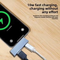 Adaptor Hub USB Tipe C 2 in 1, Pengisian Daya USB-C PD, USB3.0, Docking Station Thunderbolt 3 untuk Macbook Pro