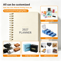 Agenda à spirale en métal doré, papier intérieur 120 g/m², couverture rigide, vente en gros