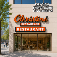 Enseigne LED personnalisée avec lettres scriptées, panneau lumineux pour restaurant, enseigne lumineuse pour devanture de magasin, logo éclairé