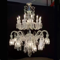 Lustre moderne de luxe en cristal de Murano, forme florale, élégant, grande taille, pour hôtel, banquet, restaurant, hauteur réglable