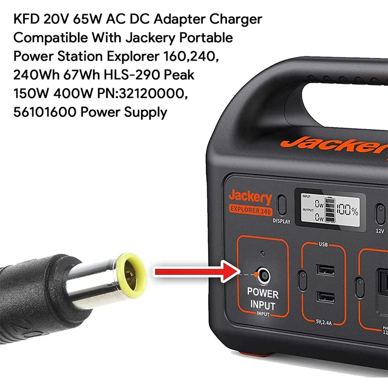 65W Power Adapter for Jackery Portable Explorer - Reliable Charging