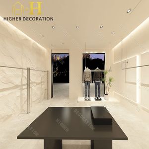 ชั้นวางเสื้อผ้าที่มีล้อสำหรับวางเสื้อผ้าที่มีล้อสำหรับวางเสื้อผ้าที่ร้านทำจากเฟอร์นิเจอร์เพื่อความงามแบบทันสมัย - Product Image 5