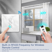 Interrupteur intelligent pour rideaux LangYeao 2.5D Arc Glass, Tuya WiFi RF433 compatible avec Alexa Google Home, contrôle par minuterie et pourcentage 600W