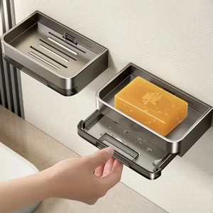 Plastic <b>Soap</b> <b>Holder</b> Without Drilling Bathroom <b>Soap</b> Dish With Drain Water Wall <b>Soap</b> Dish Organizer Bathroom Accessories - Product Image 3