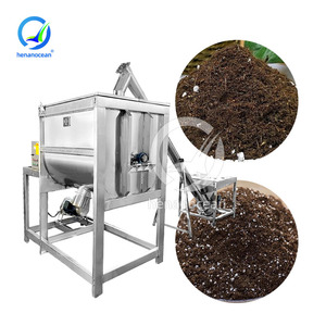 Mélangeur horizontal à ruban à palettes à double arbre OCEAN 1500l 5000l Mélangeur de substrat de poudre humide - Product Image 1