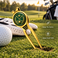 Outil de réparation de divots de golf en alliage de zinc personnalisé, marqueur de balle magnétique, accessoire de golf portable, OEM