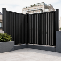 Verticale aluminium privacy schuttingpanelen voor buiten, moderne tuin, achtertuin, roestvrij, eenvoudige installatie