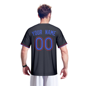 Camisetas de Béisbol y Sóftbol Personalizadas al por Mayor con Estampado Urbano, 100% Poliéster, Transpirables, de Secado Rápido, Cuello en V, con Botones, 260g - Product Image 3