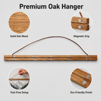 Pengait Poster Magnetik Kayu Oak Solid Ruixuan untuk Pajangan Seni Dinding, Bingkai Gantung Kayu untuk Cetakan Kanvas dan Poster, Tanpa Alat