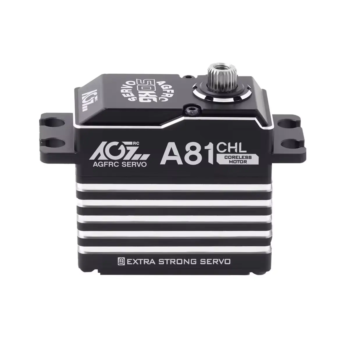 AGFRC A81CHL हाई टॉर्क 50KG स्टील गियर्स अल्ट्रा स्ट्रॉन्ग CLS प्रोग्रामेबल डिजिटल स्टैंडर्ड सर्वो RC ऑन रोड के लिए
