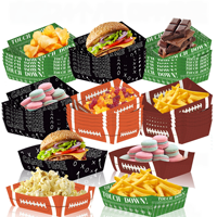 Vente en gros de bols à collation en papier sur le thème du rugby, plateaux alimentaires en forme de bateau pour bonbons, biscuits et chips