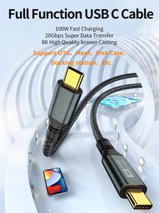 สายเคเบิลมอนิเตอร์8K USB 3.2 Gen 2, 20Gbps, สาย <span class=keywords><strong>VR</strong></span> สำหรับวิดีโอ, สายชาร์จ100W PD สำหรับ <span class=keywords><strong>iPhone</strong></span> 15 Series, macbooks, Thunderbolt 3/4 - Product Image 6